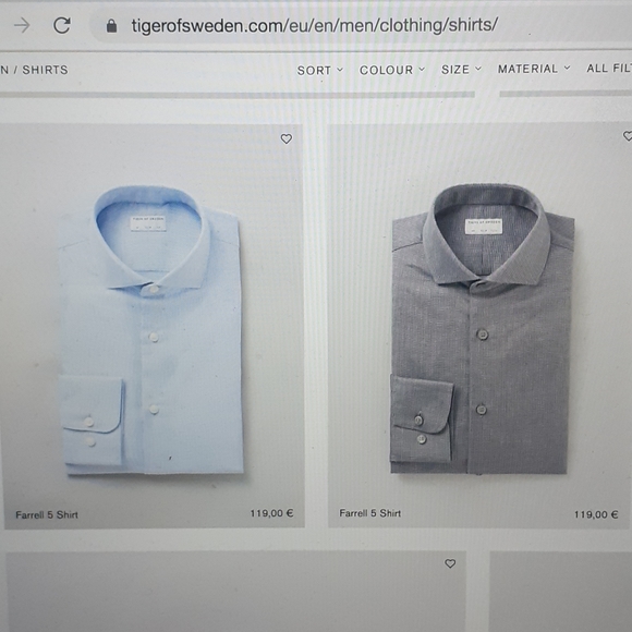 Tiger of Sweden MEN 16" BLUE BUTTON DOWN L/SLEEVE - Picture 7 of 7